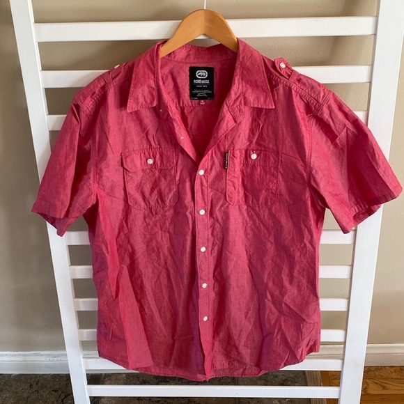 ecko unltd Red Button Down Short Sleeve Shirt Size XL - Picture 1 of 6